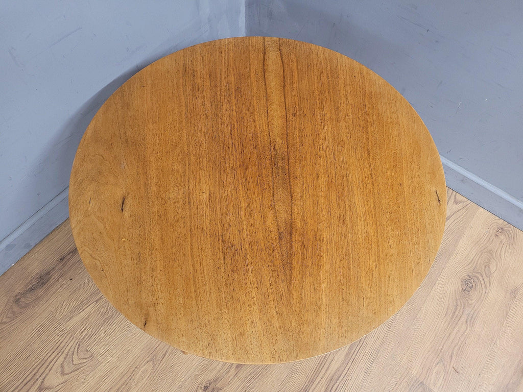 Mid Century Circular Blonde Coffee Table On Tapered Legs Retro Chic