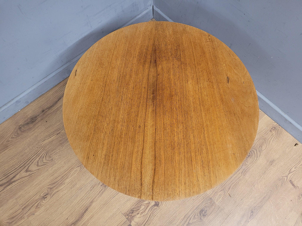Mid Century Circular Blonde Coffee Table On Tapered Legs Retro Chic