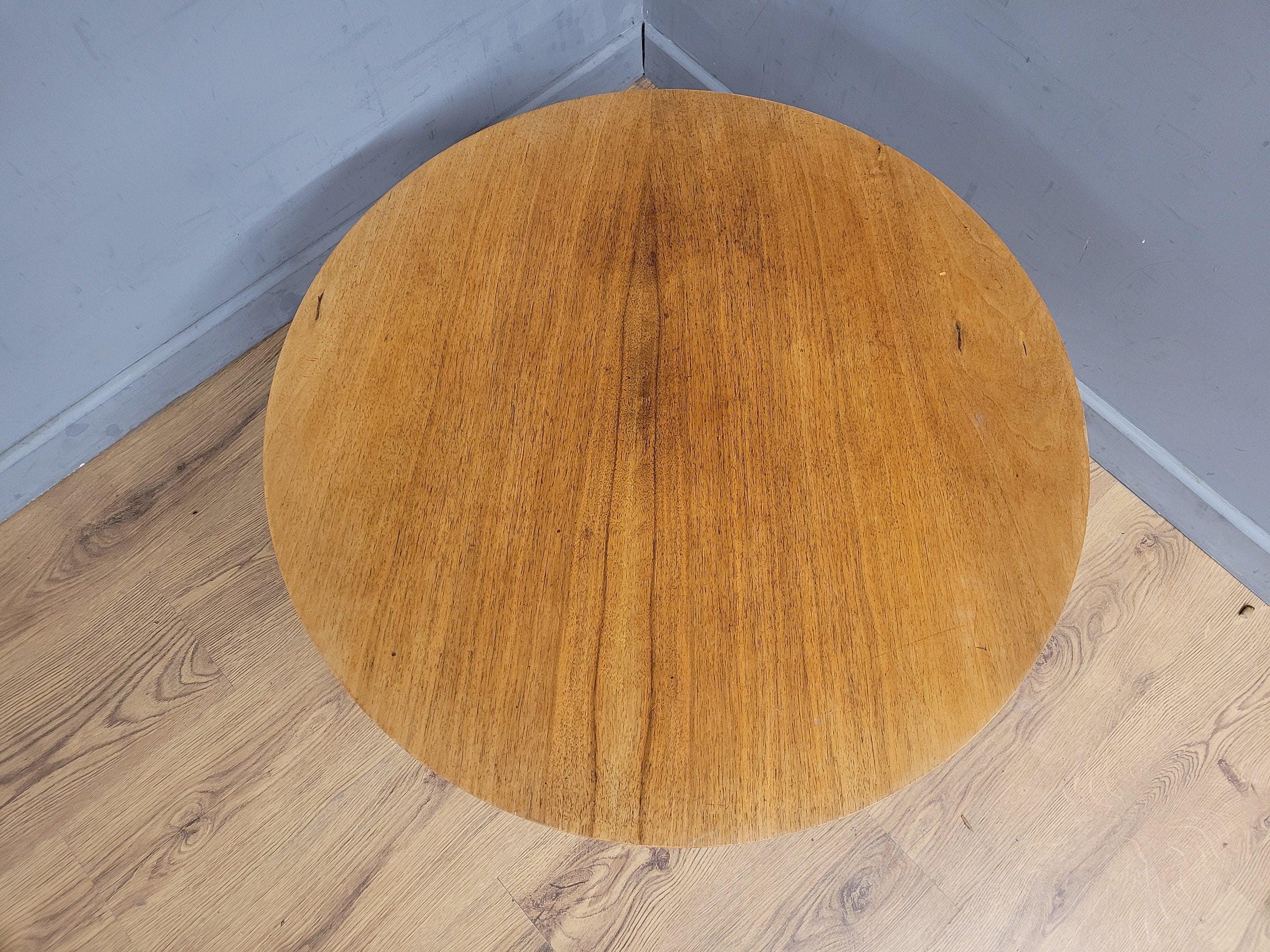 Mid Century Circular Blonde Coffee Table On Tapered Legs Retro Chic