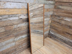 Full Length Mid Century Teak Rectangular Wall Mirror Retro Chic #A1