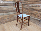 Antique Edwardian Hall or Bedroom Chair Fret Back Inlaid Marquetry Detailing