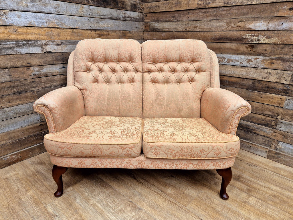 Vintage Pink Damask Two Seater Country House Sofa Settee