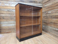 Mid Century Up Cycled Teak Glazed Bookcase Two Adjustable Shelves Black Detail