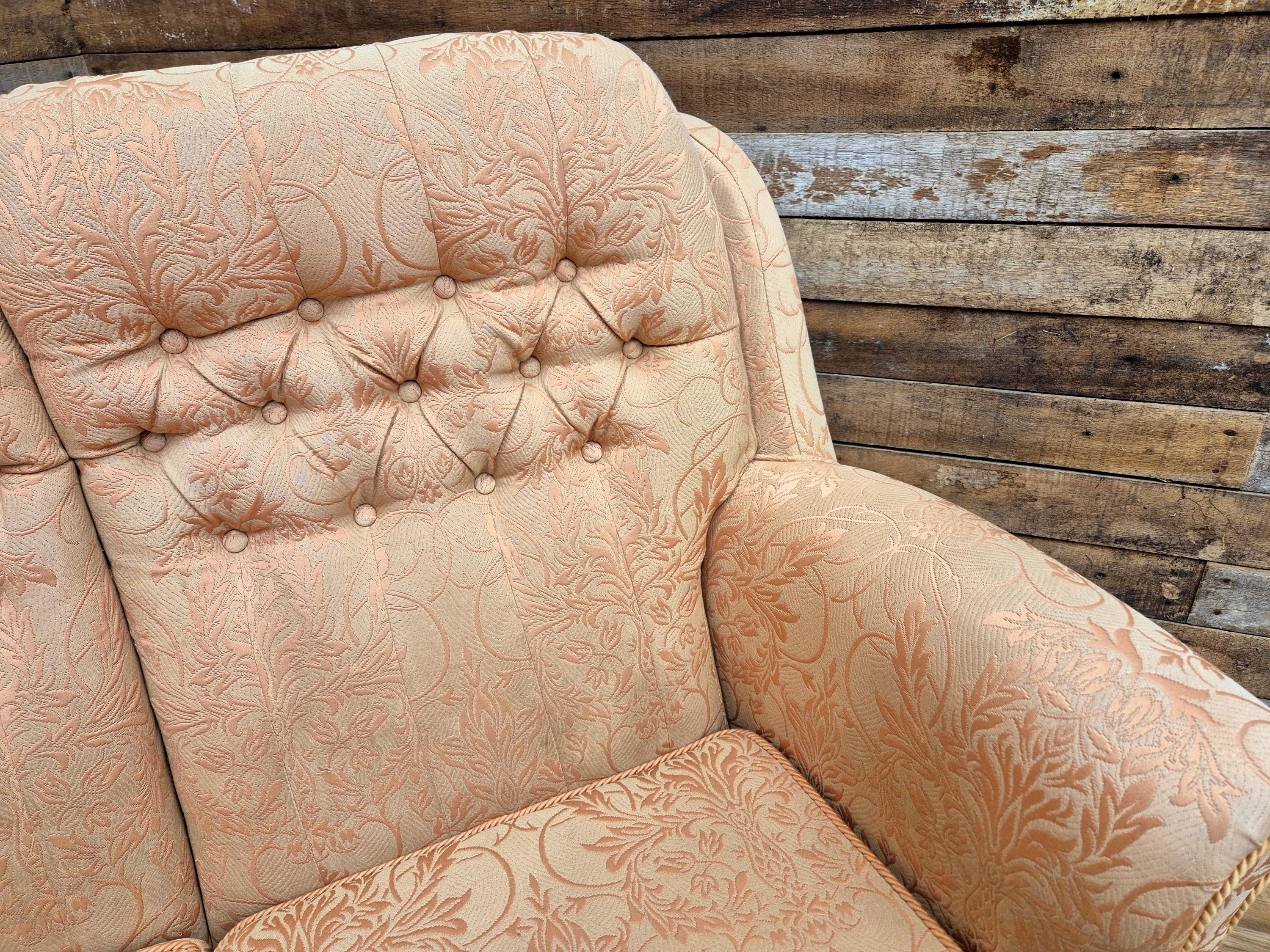 Vintage Pink Damask Two Seater Country House Sofa Settee
