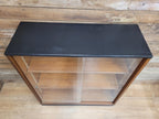 Mid Century Up Cycled Teak Glazed Bookcase Two Adjustable Shelves Black Detail