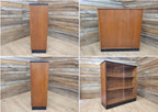 Mid Century Up Cycled Teak Glazed Bookcase Two Adjustable Shelves Black Detail
