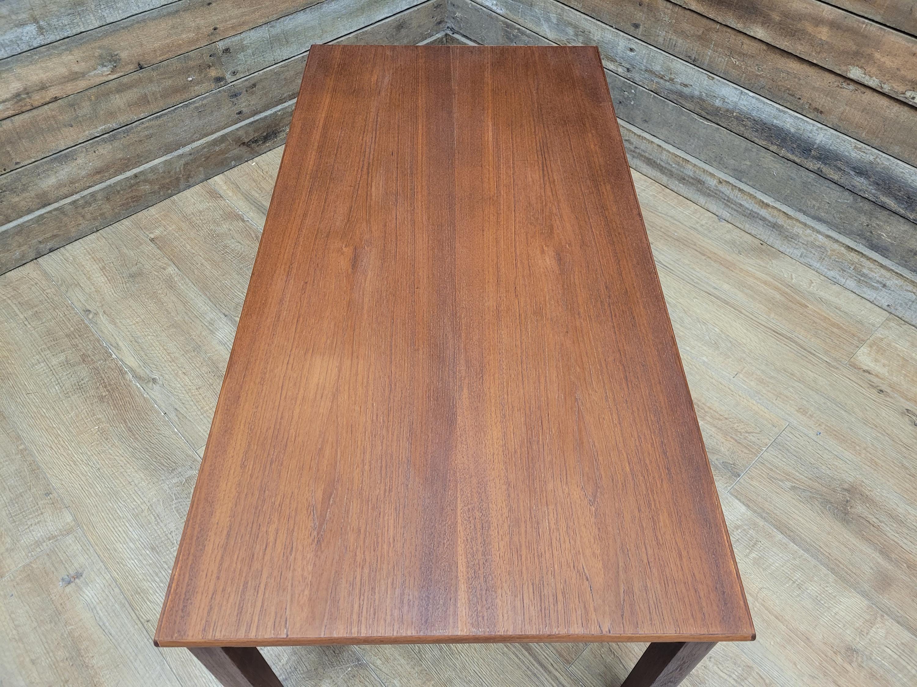 Danish Mid Century Teak Coffee Table Made In Denmark Stamped