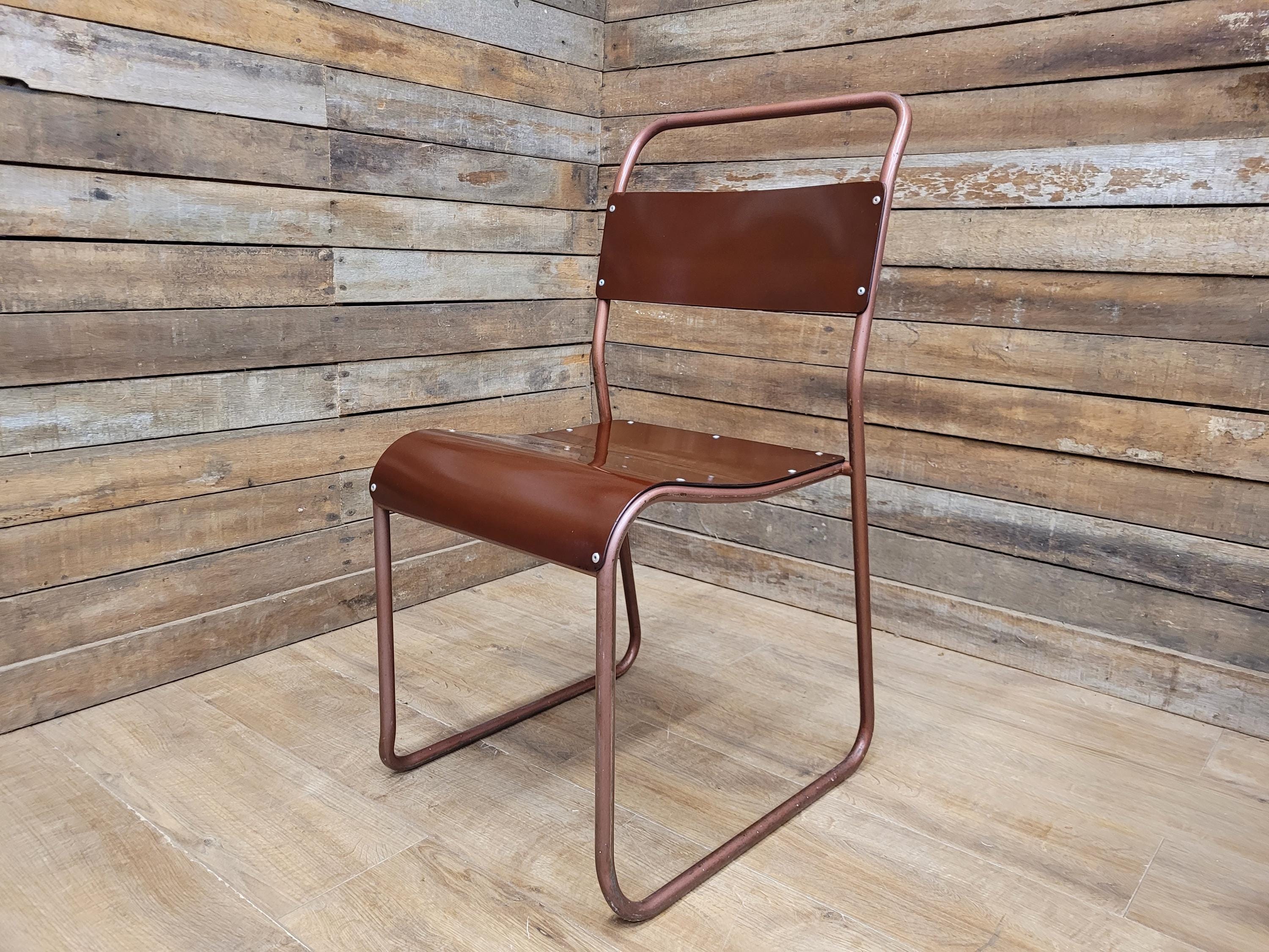Tubular Metal Vintage Retro Industrial Stacking Chairs Retro Chic ONLY 1 LEFT