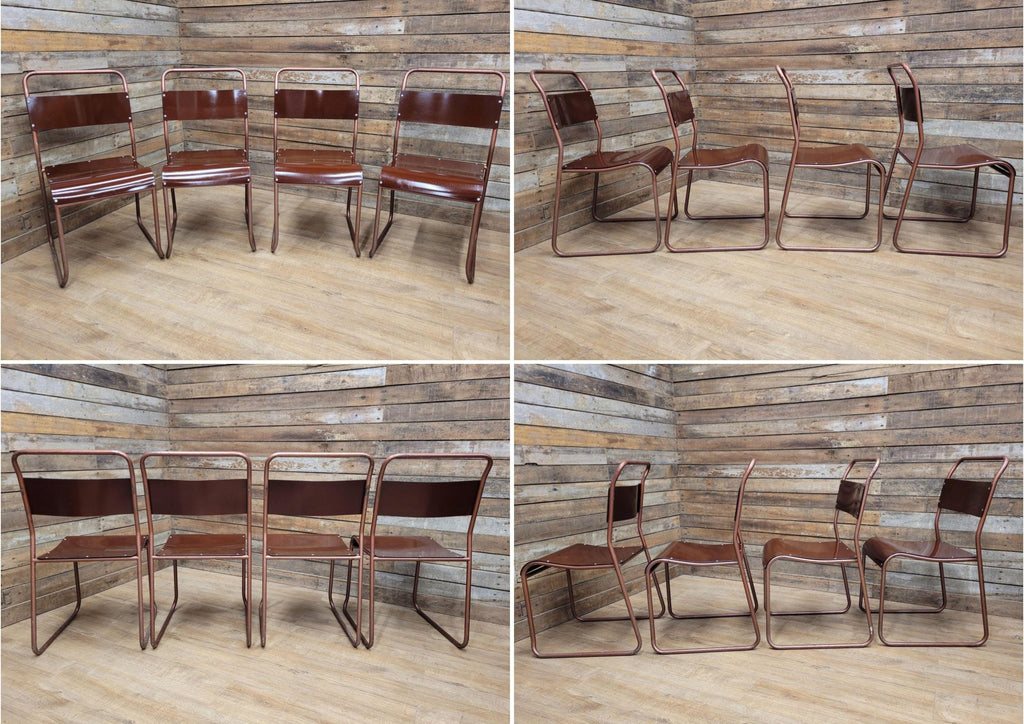 Tubular Metal Vintage Retro Industrial Stacking Chairs Retro Chic ONLY 1 LEFT