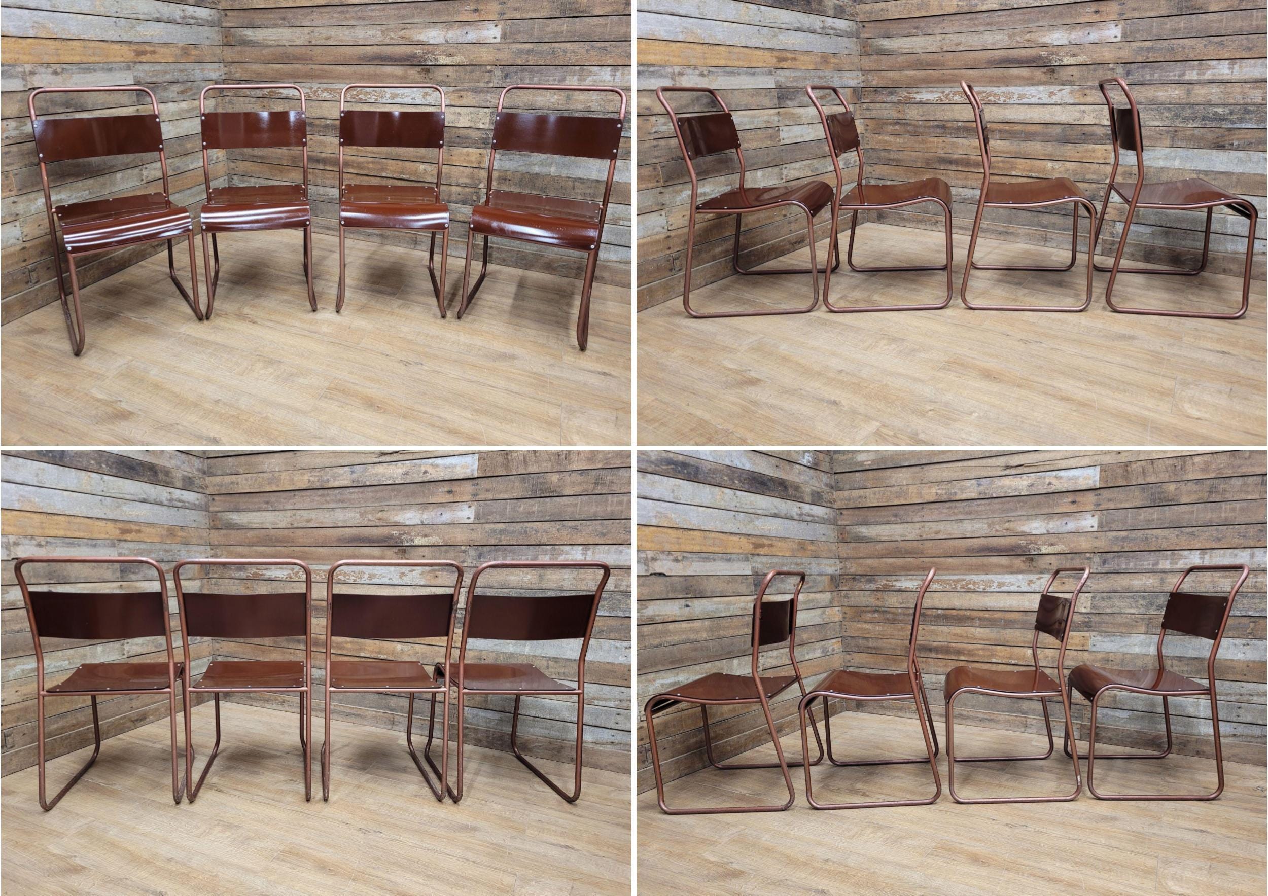 Tubular Metal Vintage Retro Industrial Stacking Chairs Retro Chic ONLY 1 LEFT