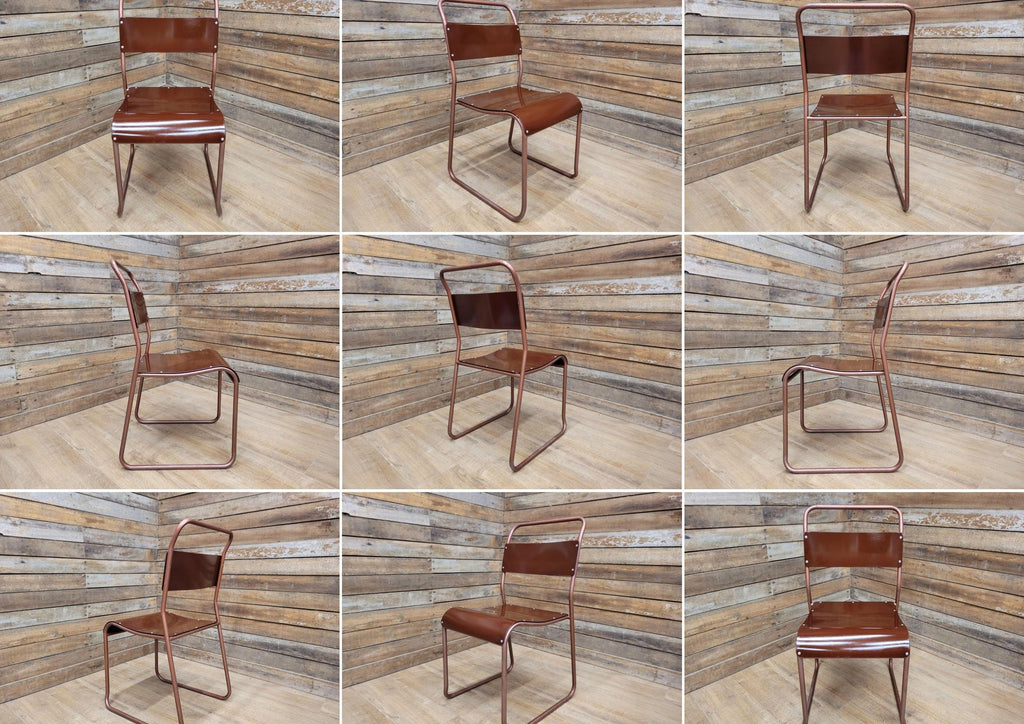 Tubular Metal Vintage Retro Industrial Stacking Chairs Retro Chic ONLY 1 LEFT