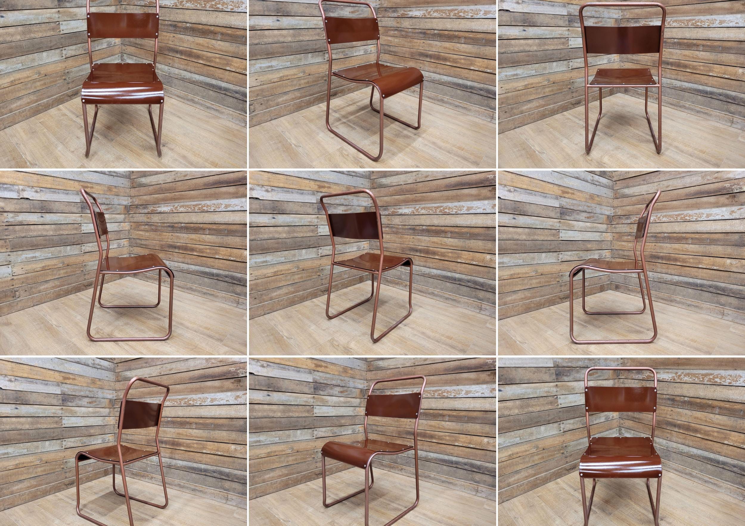 Tubular Metal Vintage Retro Industrial Stacking Chairs Retro Chic ONLY 1 LEFT