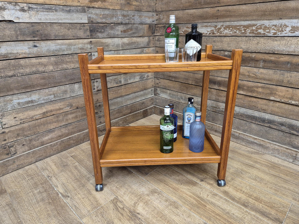 Two Tier Mid Century Drinks Cocktail Trolley Retro Home Bar