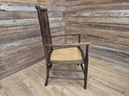 Late 19thC Arts & Craft Open Armchair Bergere Reed Seat Antique Hall Chair