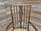 Late 19thC Arts & Craft Open Armchair Bergere Reed Seat Antique Hall Chair