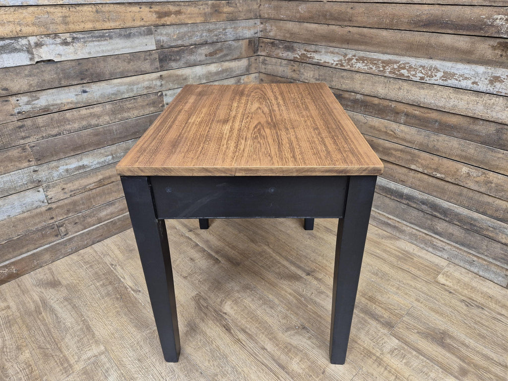 Victorian Mahogany Kitchen Table Black Painted Frame With Drawer Brass Handle