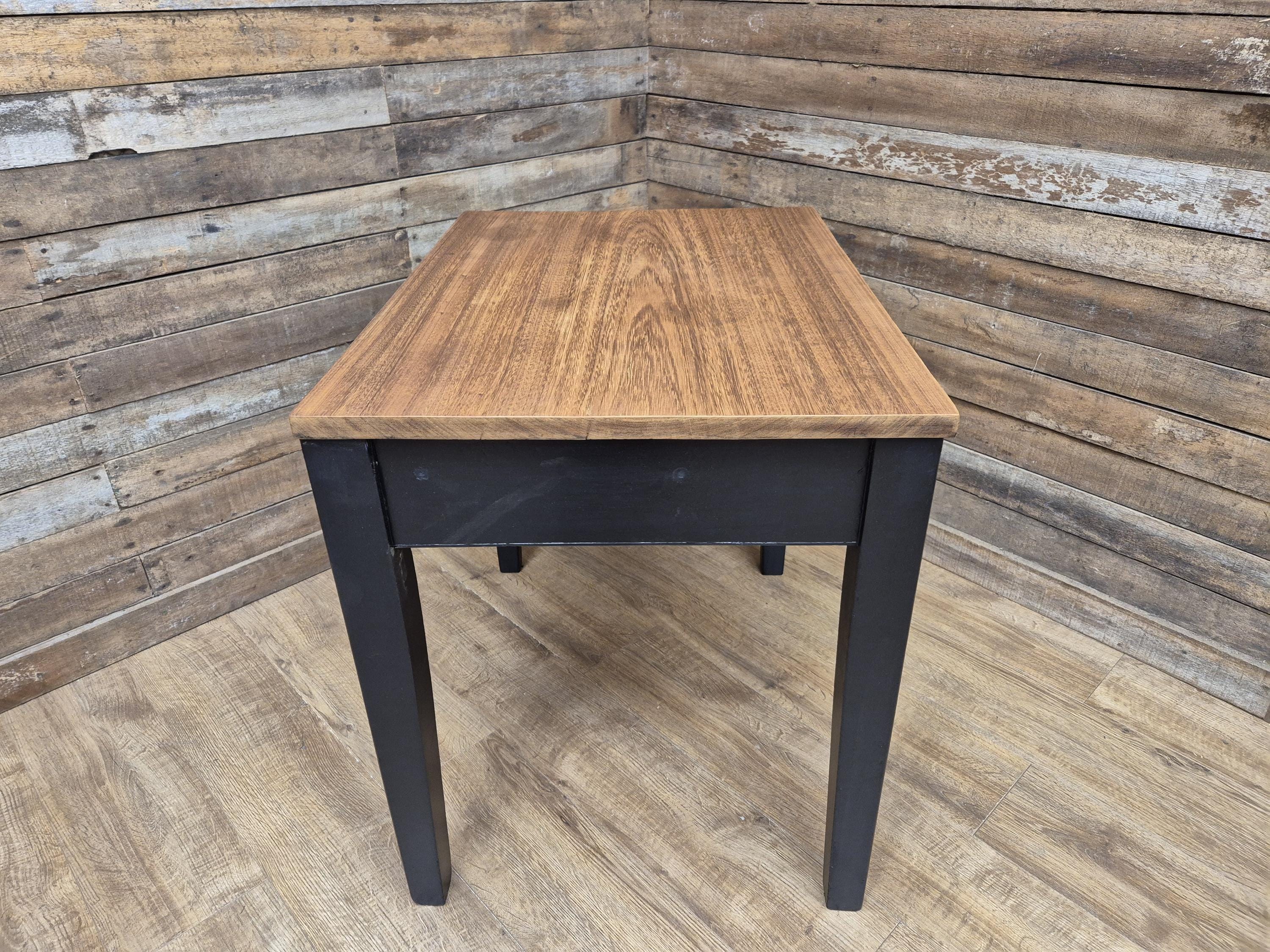 Victorian Mahogany Kitchen Table Black Painted Frame With Drawer Brass Handle