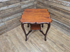 Vintage Mahogany Two Tier Shaped Side Table With Sabre Legs