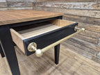 Victorian Mahogany Kitchen Table Black Painted Frame With Drawer Brass Handle