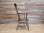 Country House Antique Distressed Lath Back Grandfather Oak And Elm Windsor Chair