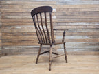 Country House Antique Distressed Lath Back Grandfather Oak And Elm Windsor Chair