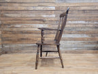 Country House Antique Distressed Lath Back Grandfather Oak And Elm Windsor Chair