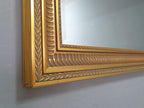 Large Vintage Mantle Wall Mirror Ornate Gold Framed Bevel Edge Distressed Glass