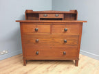 Antique Victorian Oak 2 Over 2 Dresser Chest of Drawers Wash Stand