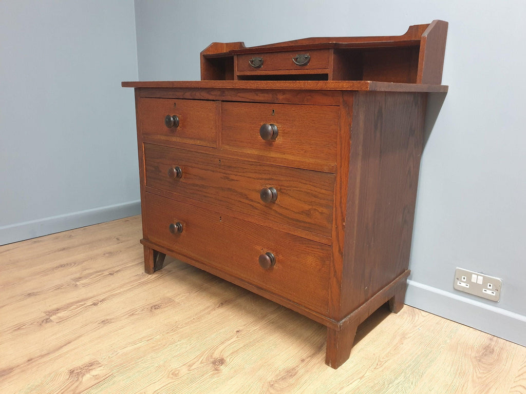 Antique Victorian Oak 2 Over 2 Dresser Chest of Drawers Wash Stand