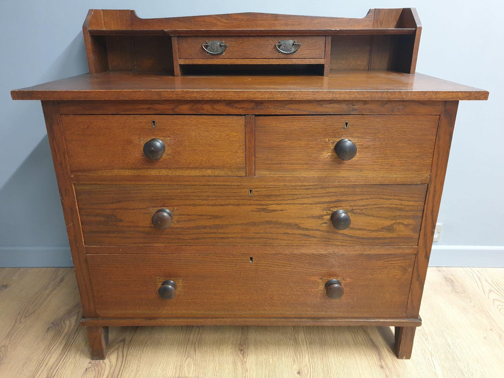 Antique Victorian Oak 2 Over 2 Dresser Chest of Drawers Wash Stand