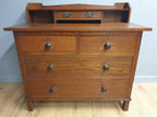 Antique Victorian Oak 2 Over 2 Dresser Chest of Drawers Wash Stand