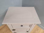 Vintage Shabby Chic Hand Painted Bedside Cabinet Black Iron Detail