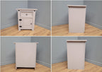 Vintage Shabby Chic Hand Painted Bedside Cabinet Black Iron Detail