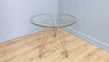 Mid Century Retro Style Tri Legged Glass Topped Coffee End Table Hairpin Legs