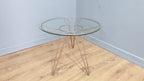 Mid Century Retro Style Tri Legged Glass Topped Coffee End Table Hairpin Legs