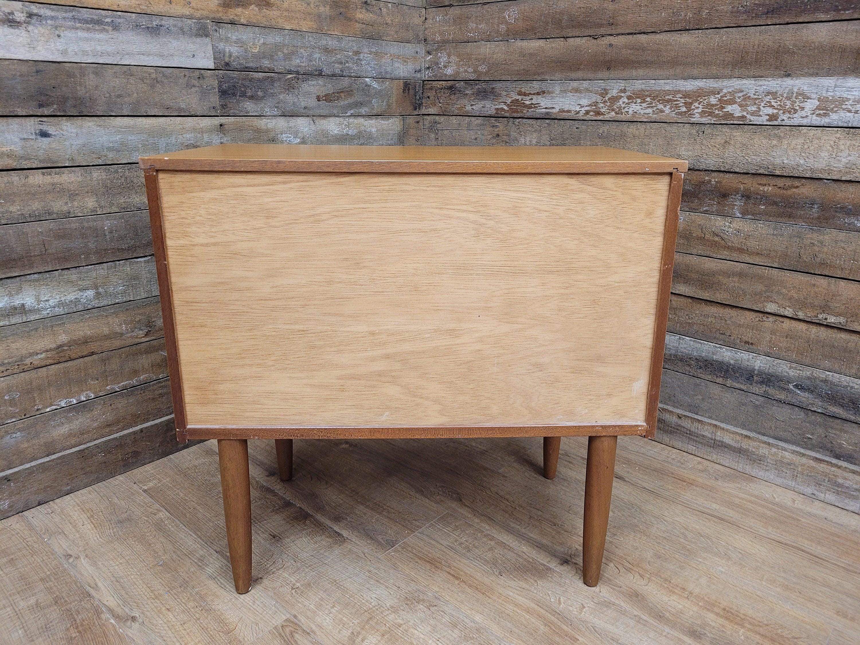 Three Drawer Mid Century Schreiber Vintage Chest of Drawers Pin Legs
