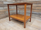 Mid Century Danish Influenced Teak Two Tier Occasional Coffee Side Table
