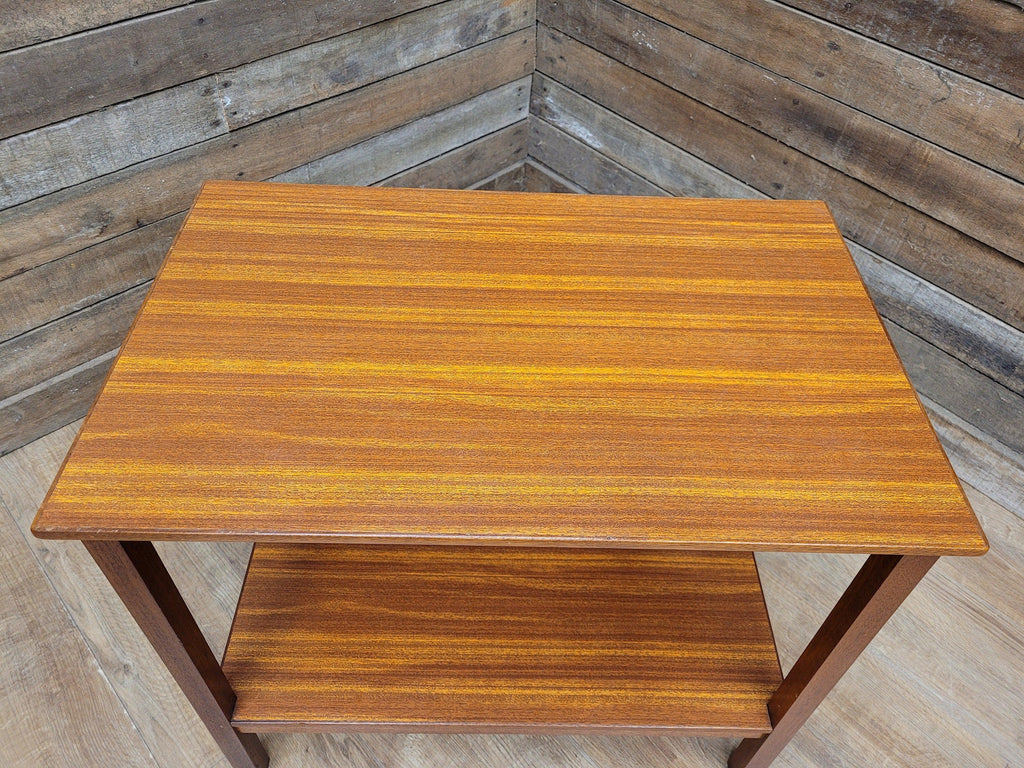 Mid Century Danish Influenced Teak Two Tier Occasional Coffee Side Table