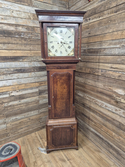 Antique 18thC Oak & Mahogany Grandfather Longcase Clock By W Holland Of Chester