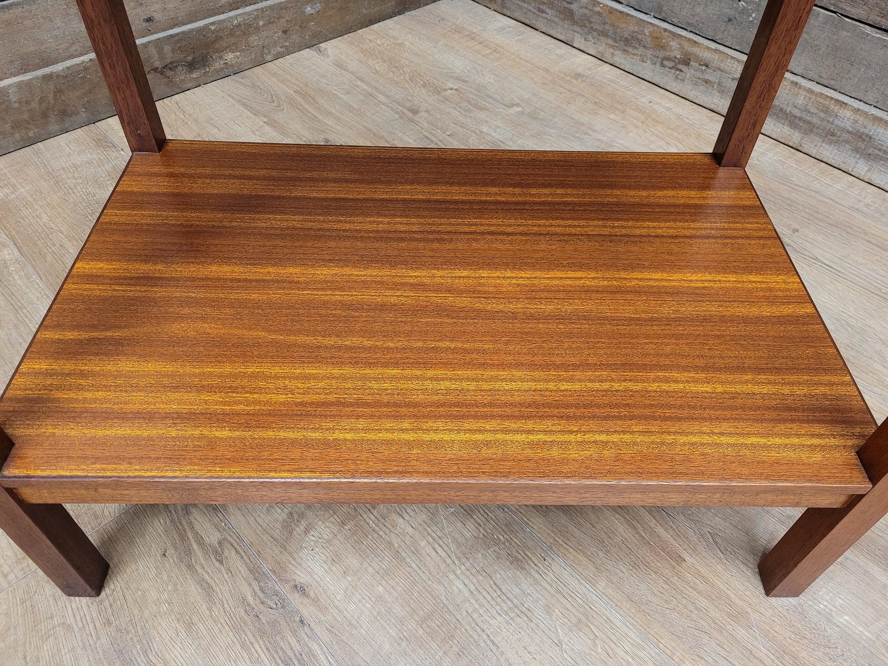 Mid Century Danish Influenced Teak Two Tier Occasional Coffee Side Table