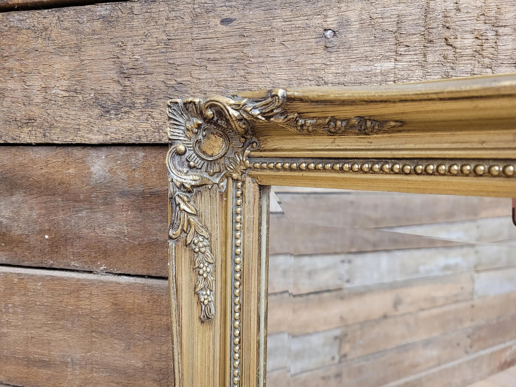Vintage Gold Gilt Style Large Wood And Plaster Framed Over Mantle Wall Mirror