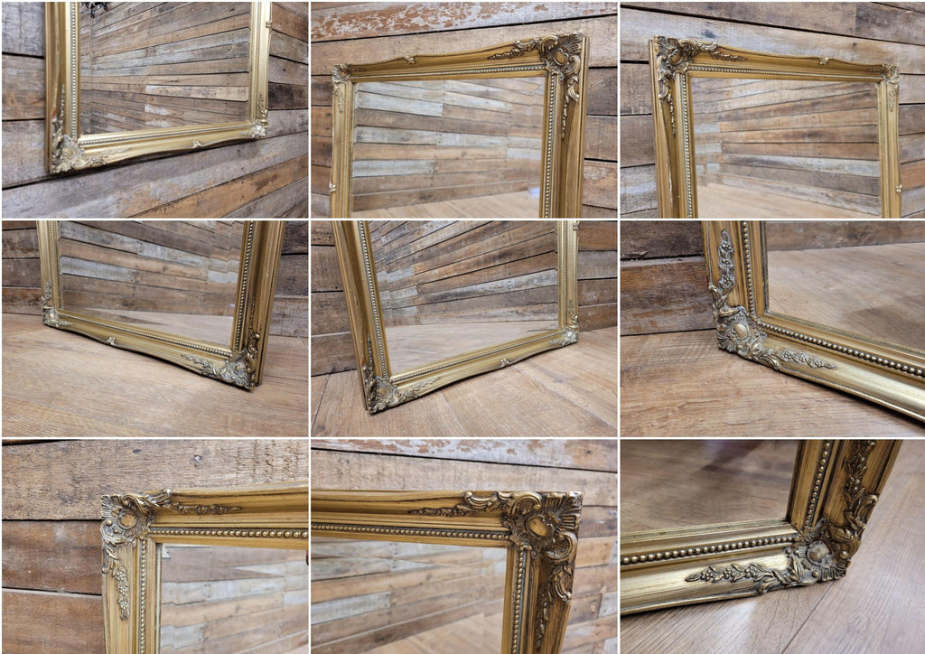 Vintage Gold Gilt Style Large Wood And Plaster Framed Over Mantle Wall Mirror