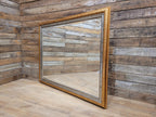 Large Vintage Bevel Edged Gold And Silver Distressed Framed Over Mantle Mirror