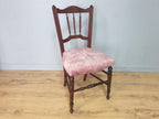 Vintage Antique Mahogany Ornate Spindle Back Turned Leg Bedroom Chair