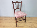 Vintage Antique Mahogany Ornate Spindle Back Turned Leg Bedroom Chair