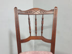 Vintage Antique Mahogany Ornate Spindle Back Turned Leg Bedroom Chair