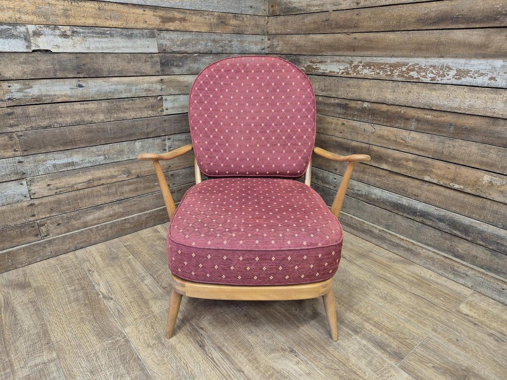 Mid Century Ercol Blonde Original Elm Windsor Armchair Model 203 Elm Beech