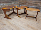 Mid Century Teak Nesting Tables Retro Chic Danish Inspired