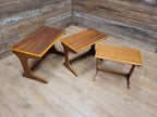 Mid Century Teak Nesting Tables Retro Chic Danish Inspired