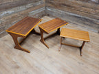 Mid Century Teak Nesting Tables Retro Chic Danish Inspired